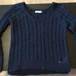 Abercrombie & Fitch Navy Blue Cable Knit Sweater